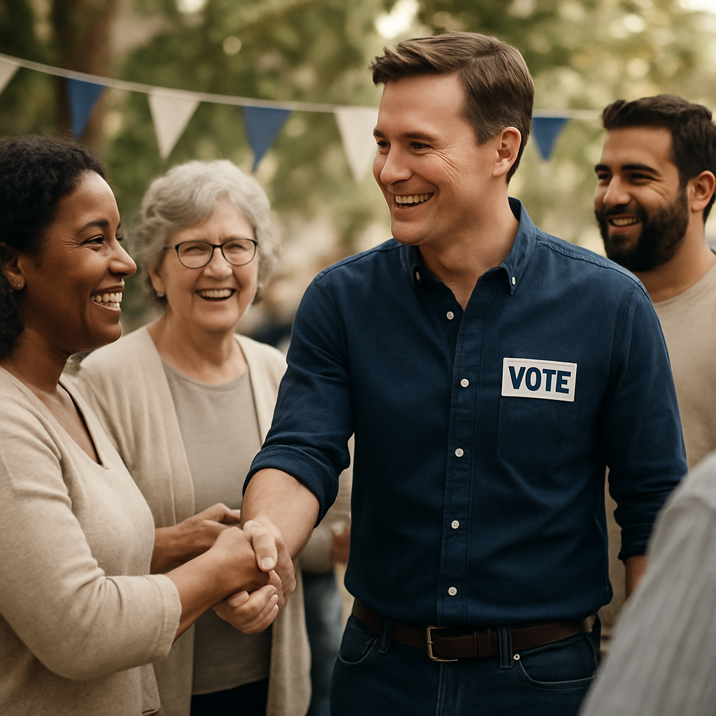 Koen Suender meeting and shaking hands with community members